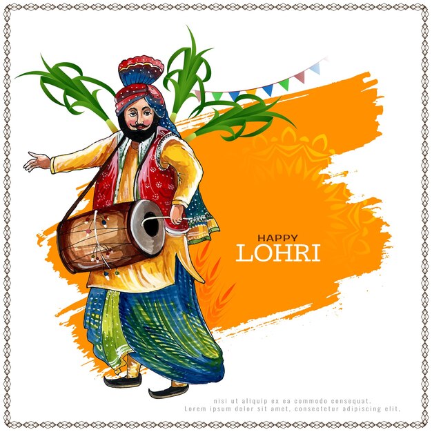 Happy Lohri Indian Cultural Festival Hintergrunddesign