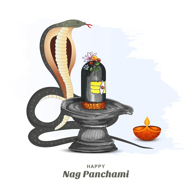 Kostenloser Vektor happy nag panchami indian festival card illustration hintergrund