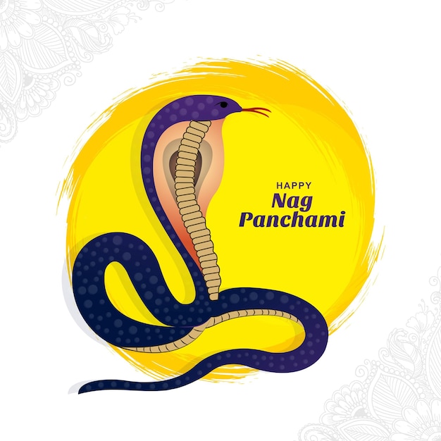 Kostenloser Vektor happy nag panchami indian festival card illustration hintergrund