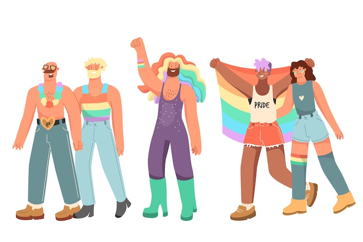 Kostenlose Vektor happy pride day leute