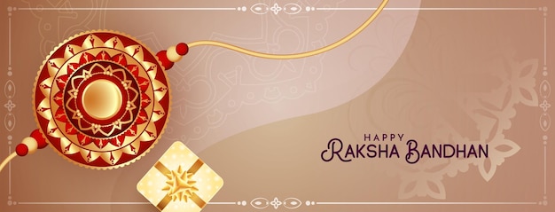 Kostenloser Vektor happy raksha bandhan hindu festival dekorativer banner-design-vektor