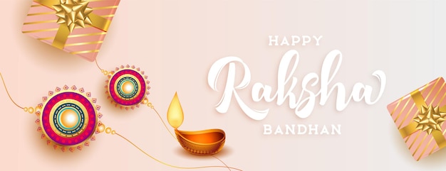 Happy raksha bandhan schönes traditionelles banner-design