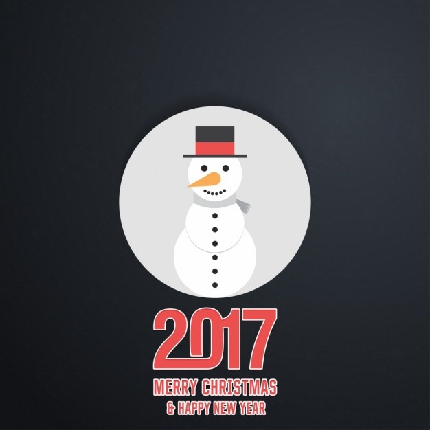Kostenloser Vektor happy snowman stil des neuen jahres 2017