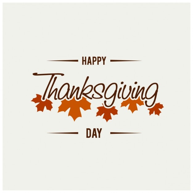 Kostenloser Vektor happy thanksgiving day text plakat