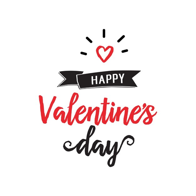 Happy Valentine Day Schriftzug und Herz