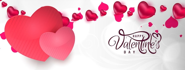 Happy Valentines Day dekorativer stilvoller Liebesbanner-Designvektor