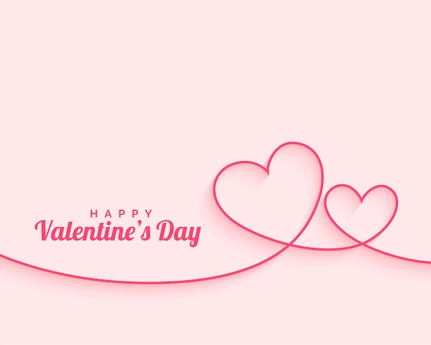 Happy Valentinstag minimale Linie Herzen