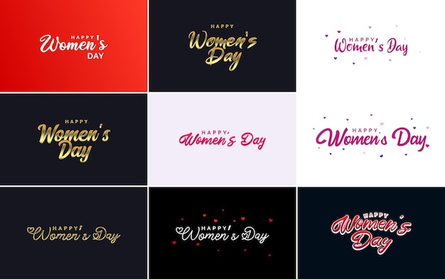 Happy women's day grußkartenvorlage mit handlettering text design kreative typografie geeignet für feiertagsgrüße vektorillustration