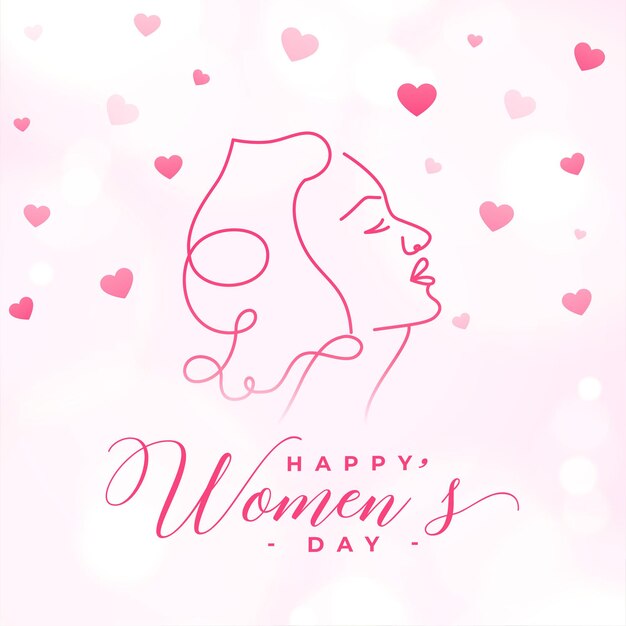 Happy Womens Day Card im Liniendesign