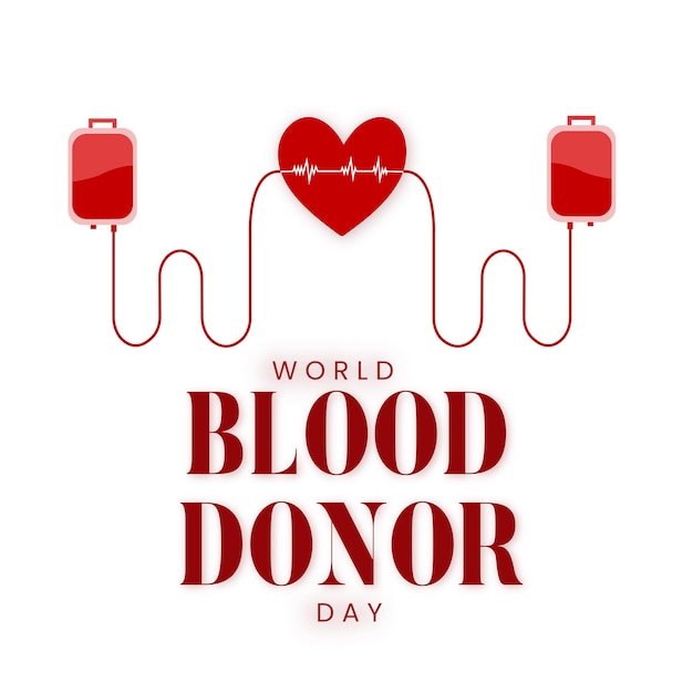 Kostenloser Vektor happy world blood donor day rot weißer hintergrund social media design banner free vector