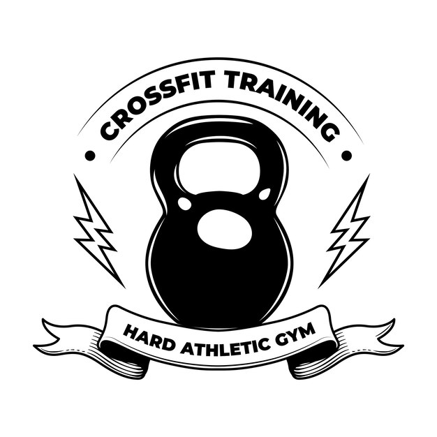 Harte Crossfit. Fitness-Training Vintage Emblem, Bodybuilder