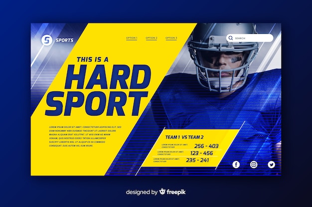 Harte sport-landingpage