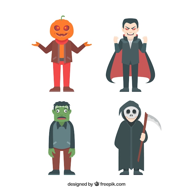 Hauptfiguren für thematische halloween-design