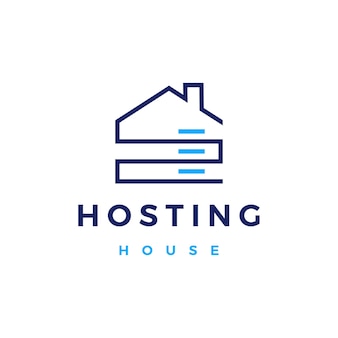 Haus home hosting server cloud data storage logo vektor icon illustration