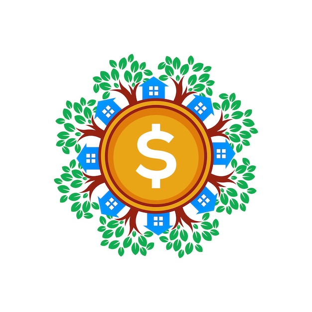 Haus- und geld-logo-design-vektor