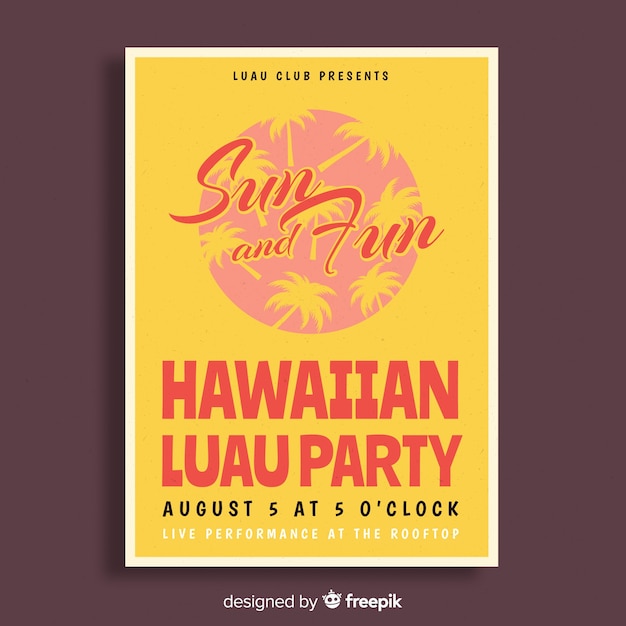 Hawaiian luau party banner