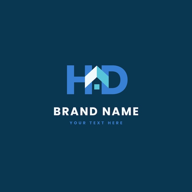 Kostenloser Vektor hd-monogramm-logo im flachen design