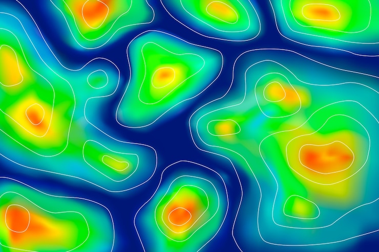 Kostenlose Vektor heatmap-hintergrund mit farbverlauf