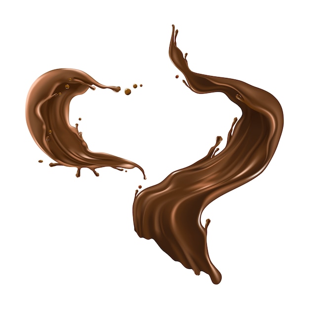 Kostenloser Vektor heiße schokolade splash realistisch