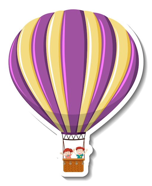 Kostenloser Vektor heißluftballon-cartoon-aufkleber
