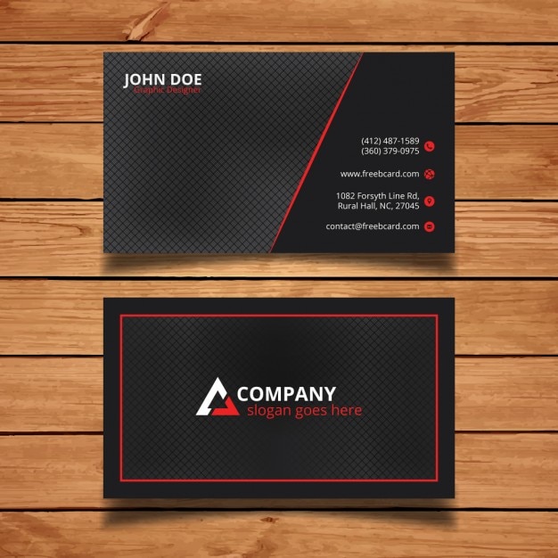 Kostenloser Vektor helle schwarz und rot corporate card