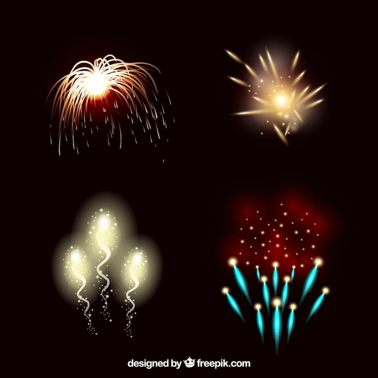 Kostenlose Vektor helles feuerwerk