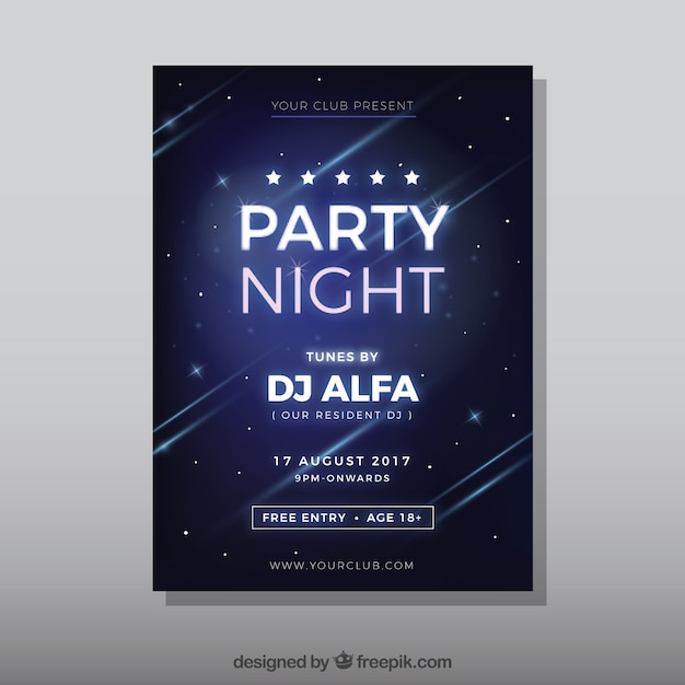 Helles Partyplakat mit Neonart