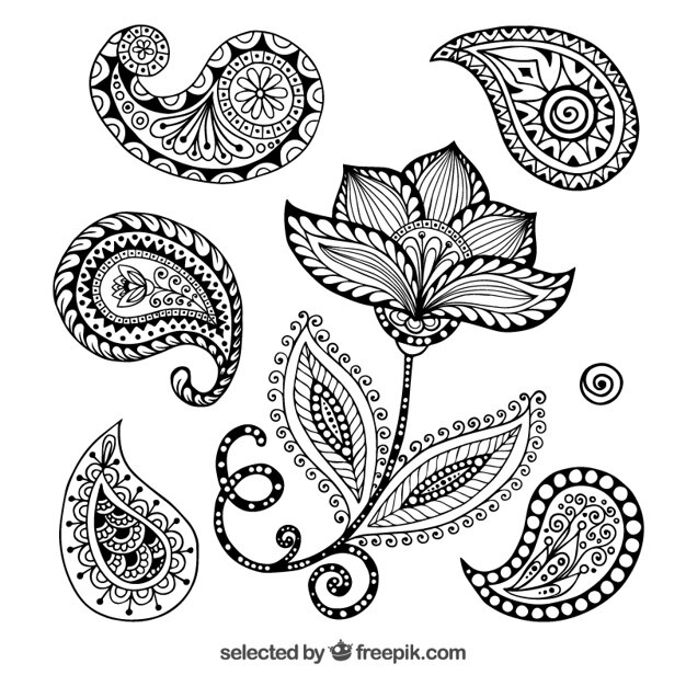 Kostenlose Vektor henna-ornamente