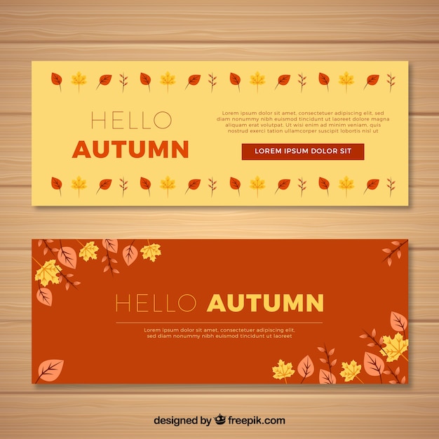 Herbst banner mit coloful blätter