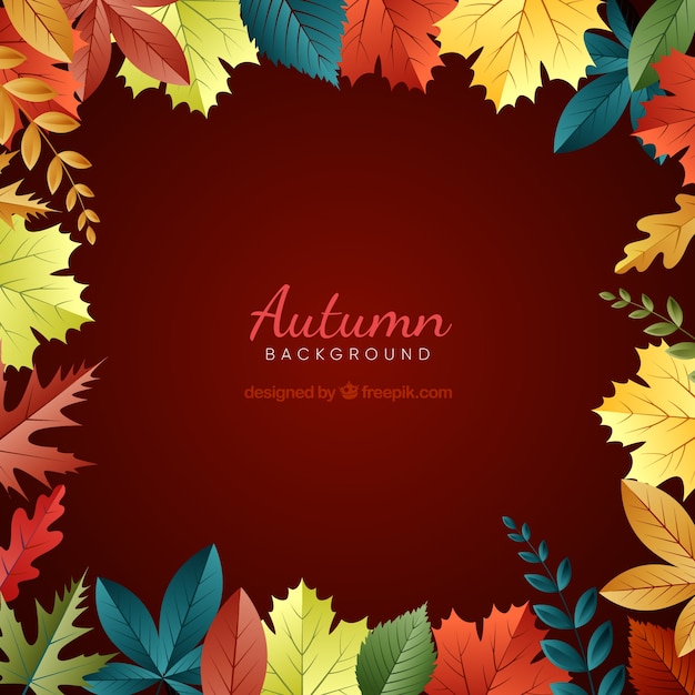 Herbst Hintergrund mit bunten Blättern