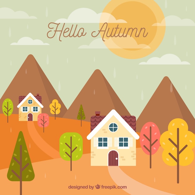 Herbst hintergrund mit landschaft