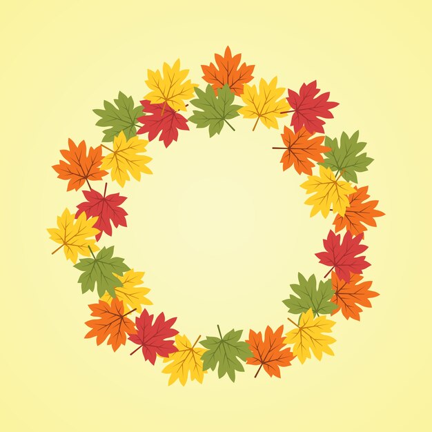 Herbst Kranz Hintergrund Illustration in flachen Stil