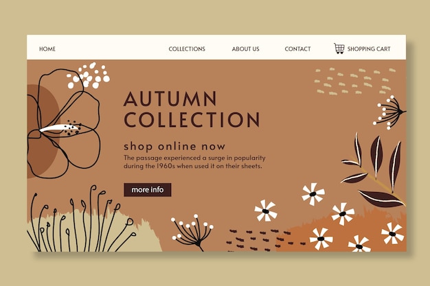 Kostenloser Vektor herbst landing page vorlage