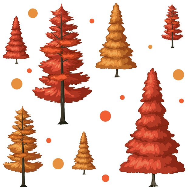 Herbstbäume mit nahtlosem Muster
