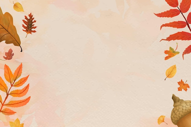 Herbstlaub beige Hintergrundvektor