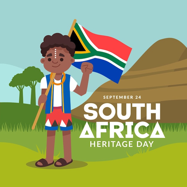 Heritage day (südafrika) in flachem design