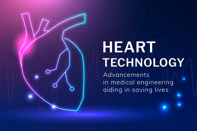 Herztechnologie-Vorlagenvektor medizinische Kardiologie