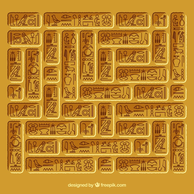 Kostenloser Vektor hieroglyphischer hintergrund ägyptens