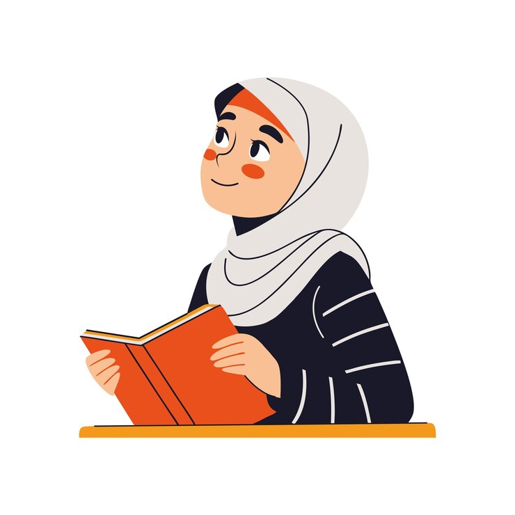 Kostenlose Vektor hijab-studenten-denken-ausbildung