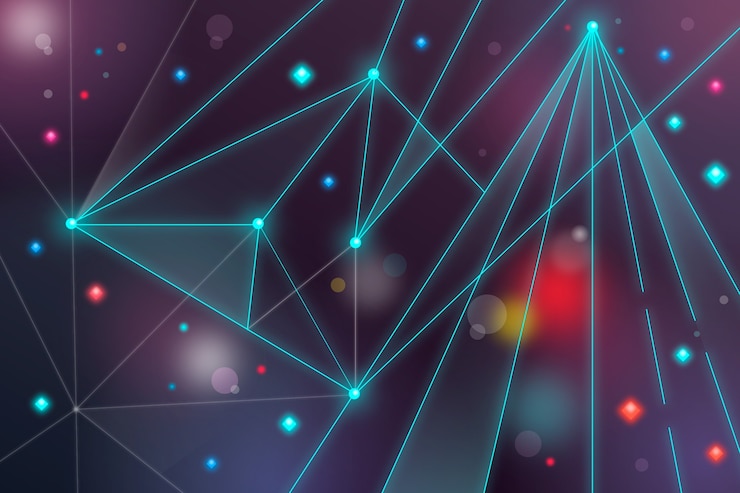 Kostenlose Vektor hintergrund abstrakte realistische technologie partikel