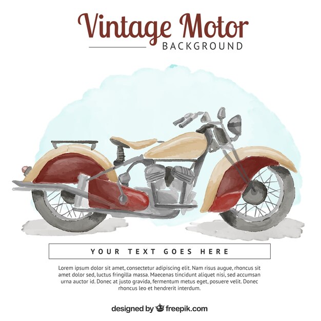 Hintergrund der Aquarell-Oldtimer Motorrad