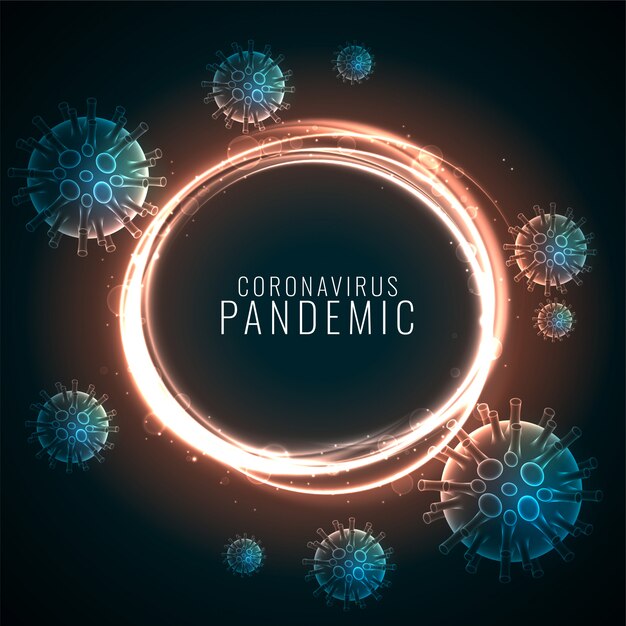 Hintergrund der Coronavirus-Pandemie mit schwimmenden Viruszellen