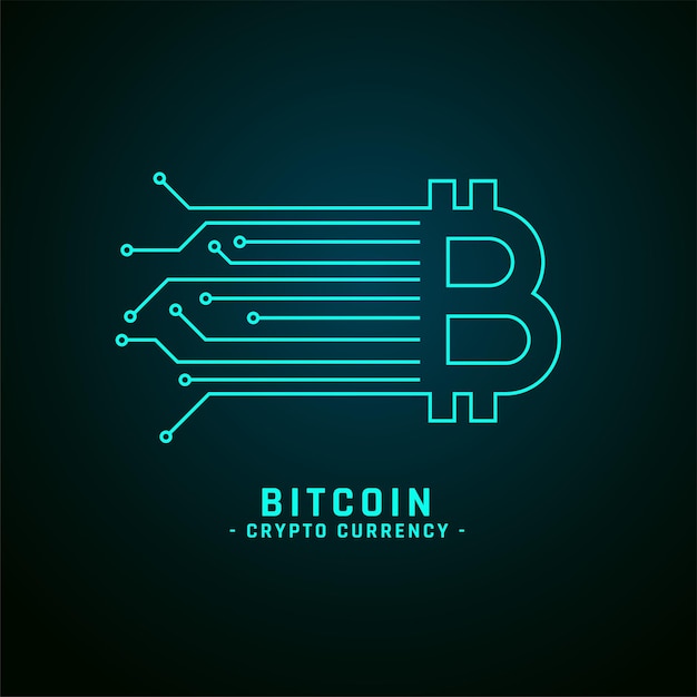 Hintergrund der digitalen bitcoin-technologie im neonstil