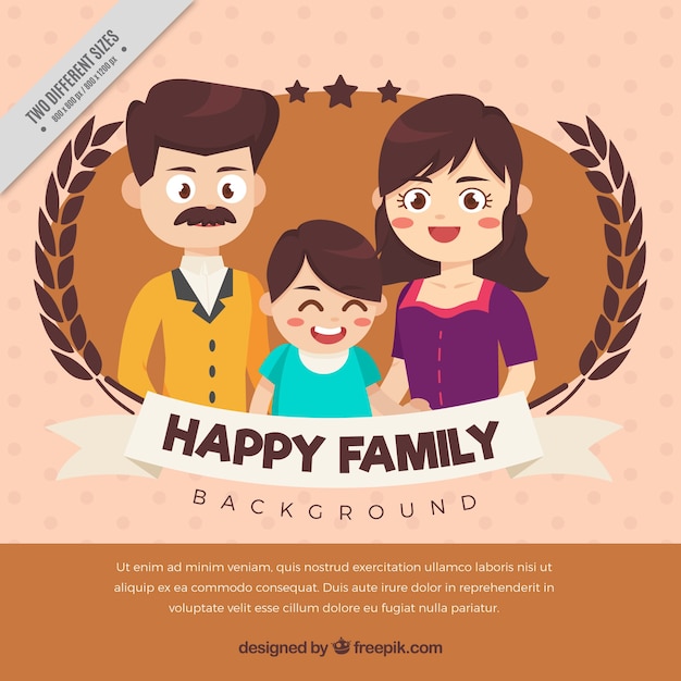 Hintergrund der glücklichen familie zeichen