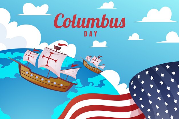 Hintergrund der Kolumbus-Tagesfeier mit Farbverlauf