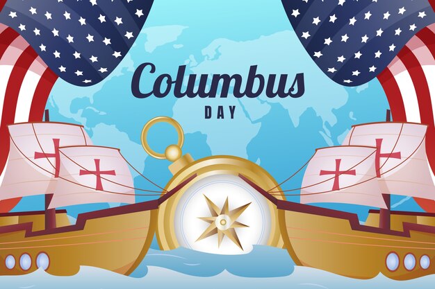 Hintergrund der Kolumbus-Tagesfeier mit Farbverlauf