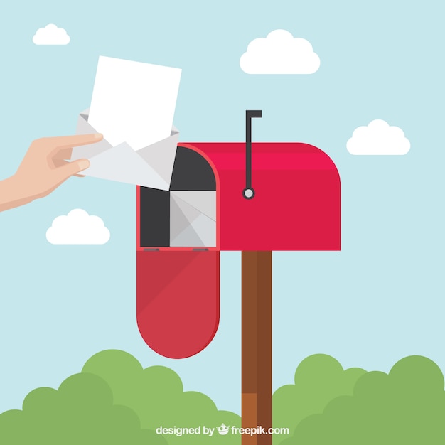 Kostenloser Vektor hintergrund der person aufnehmen schreiben mailbox