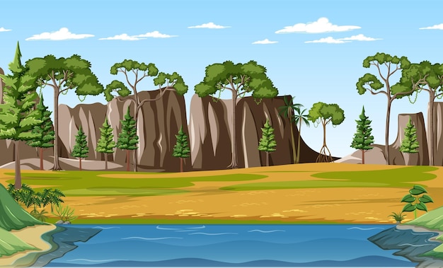 Hintergrund der prähistorischen Waldszene
