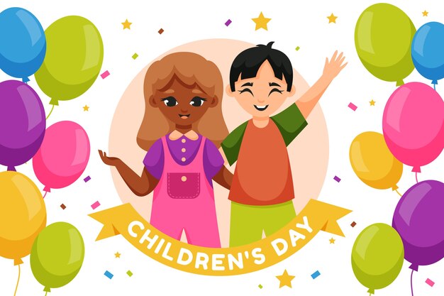 Hintergrund des flachen Weltkindertages