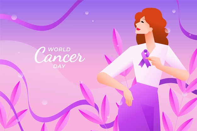 Kostenloser Vektor hintergrund des gradient world cancer day